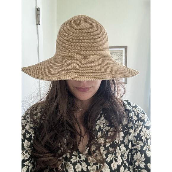Eric Javits Tan Natural Straw Rollable Squishee Sun Hat - Picture 6 of 8